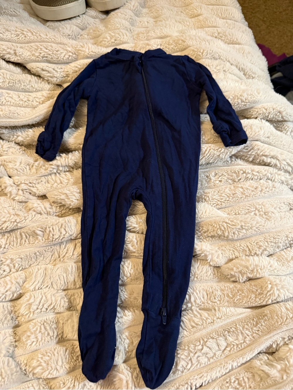 Kyte BABY Navy Blue Footed One-Piece Pajama